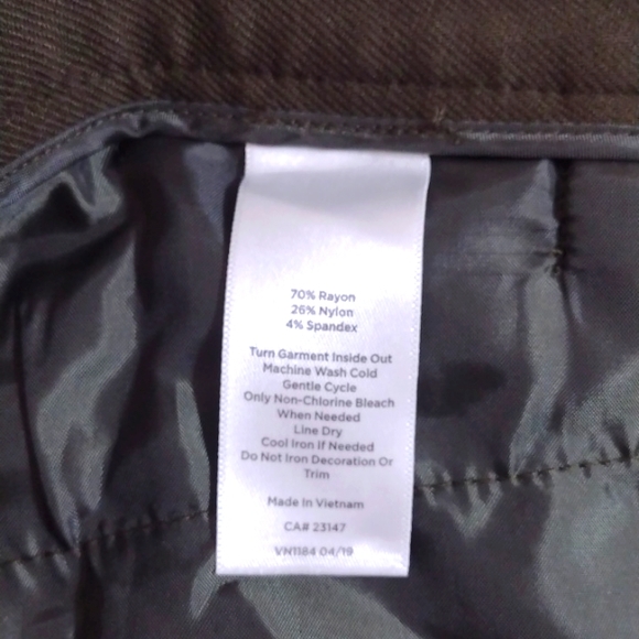 Talbots Dark Army Green Stretch Knit Skinny Ankle Pants Size 8p NEW - Picture 8 of 13